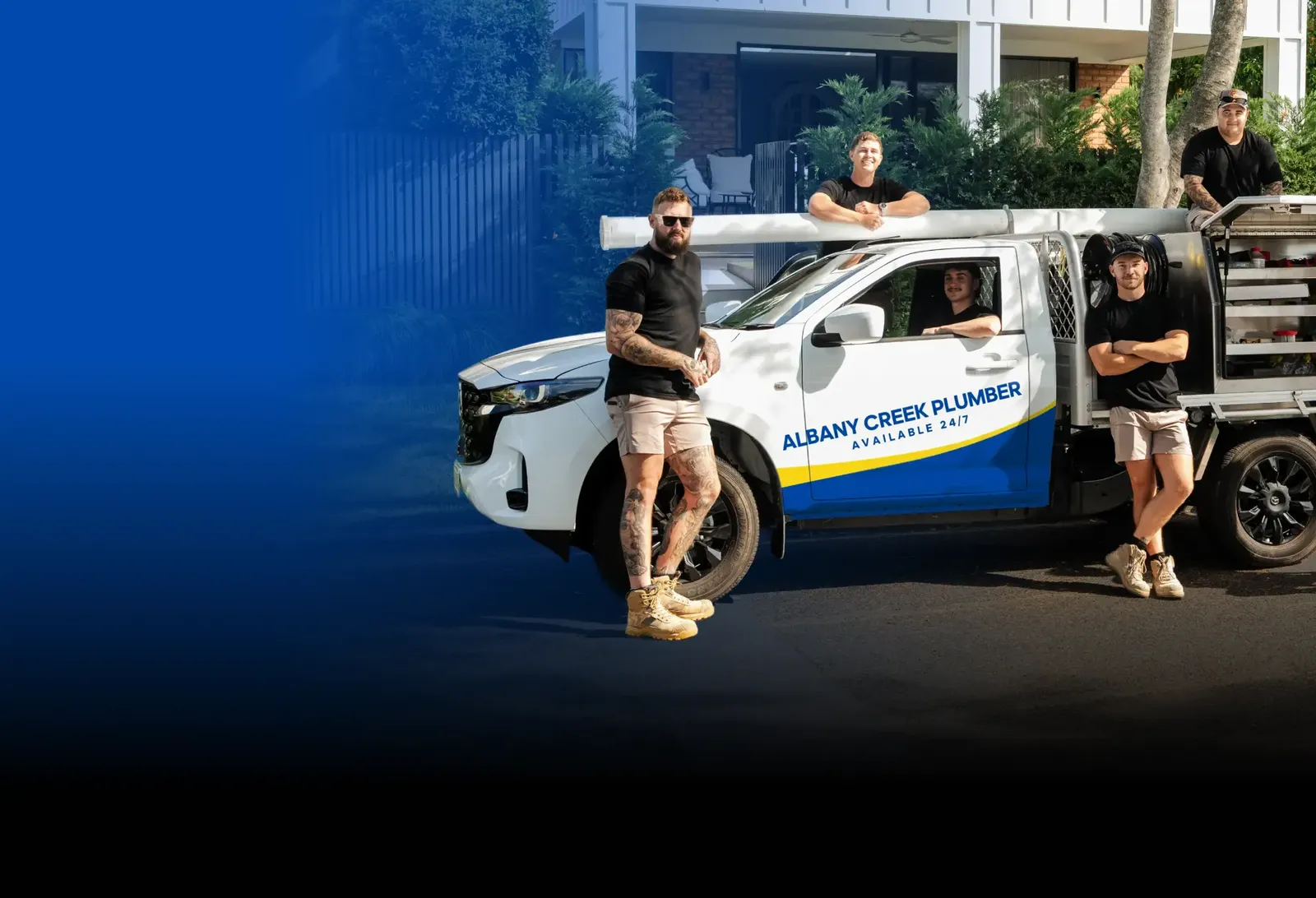 Albany Creek Plumber team with the ute